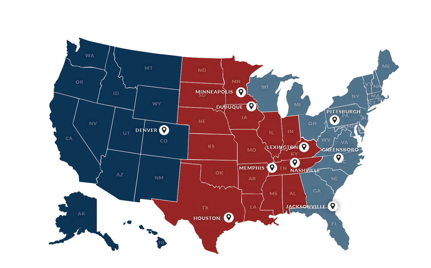 Advisor Sales US Territory Map 